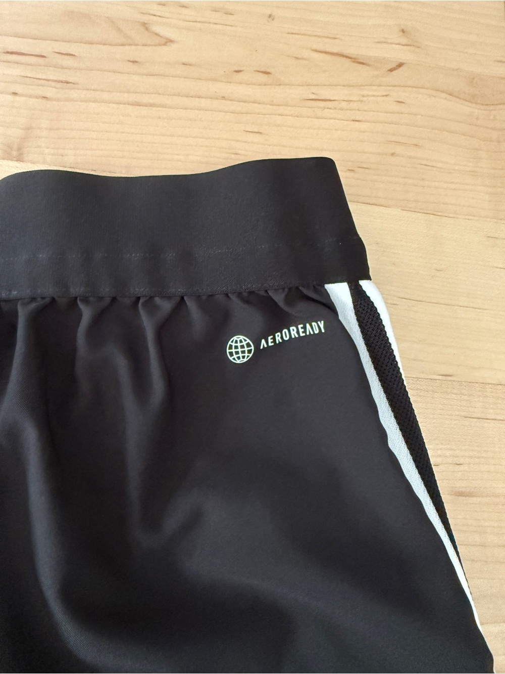 Adidas Women’s Black Athletic Shorts with White Stripes - Picture 6 of 8